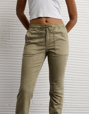 Женские брюки American Eagle AE Next Level High-Waisted Jegging Jogger, цвет: Камуфляжный зелёный — фото 6