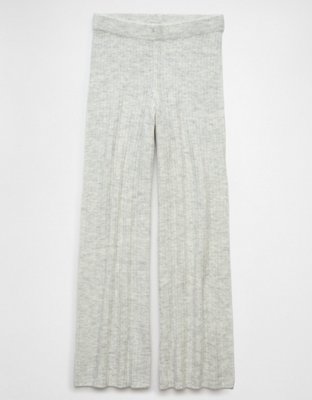 AE Pantalones Wide-Leg Tejidos Cintura Alta