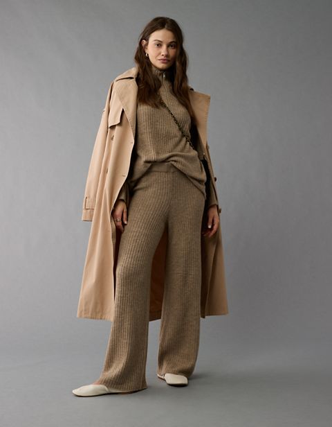 Женские брюки American Eagle AE High-Waisted Wide-Leg Sweater Pant