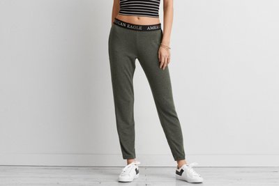 american eagle black jogger pants