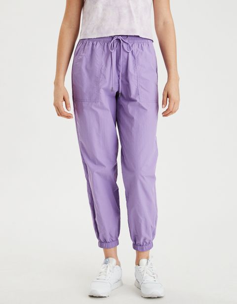 Женские брюки American Eagle AE High-Waisted Nylon Windbreaker Pant