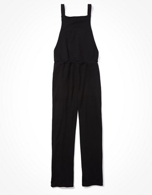 american eagle black overalls