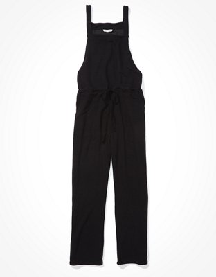 american eagle black overalls