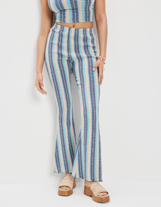 AE Stretch Super High-Waisted Smocked Flare Pant