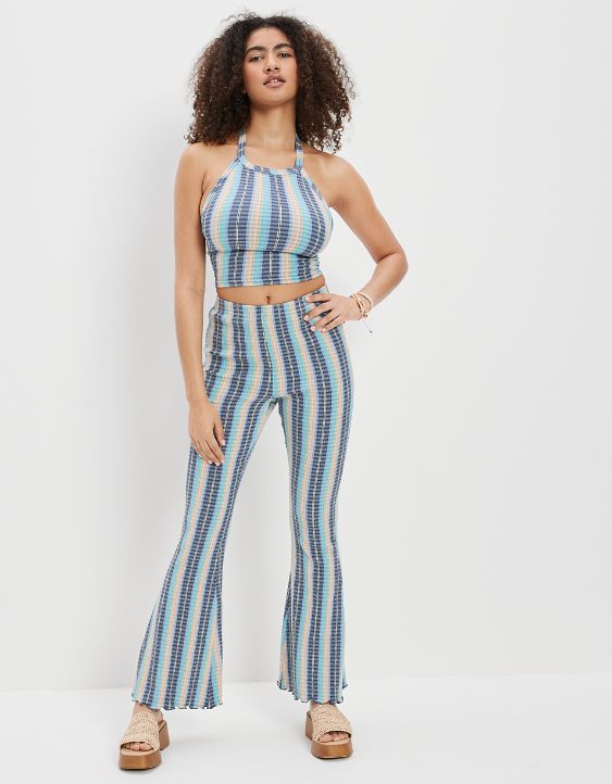 AE Stretch Super High-Waisted Smocked Flare Pant