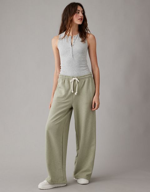 Женские брюки American Eagle AE High-Waisted Baggy Wide-Leg Sweatpant