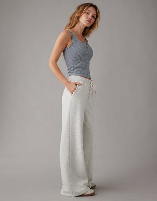 OFFLINE By Aerie OTT Fleece Super Wide Leg Pant, Men's & Women's Jeans,  Clothes & Accessories