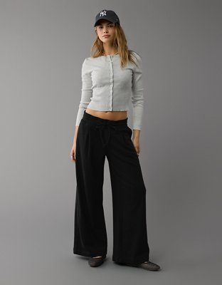 AE Fleece Wide-Leg Sweatpant Trouser
