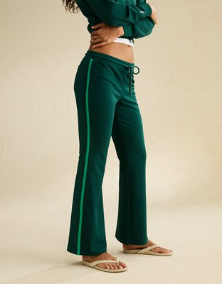 Женские брюки American Eagle AE Bootcut Track, цвет: Зелёный — фото 4
