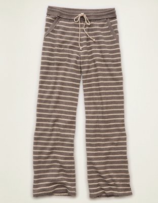 Женские брюки American Eagle AE Big Hug Waffle Wide-Leg Sweatpant, цвет: Кофейный — фото 3