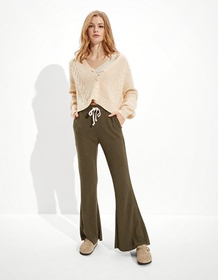 AE Waffle Super High-Waisted Flare Pant