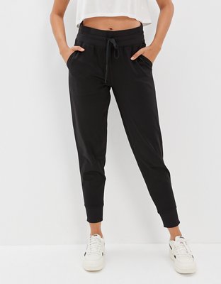 american eagle black jogger pants