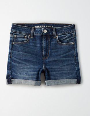 AE High-Waisted Denim Midi Short