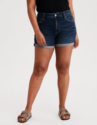 High-Waisted Denim Midi Short