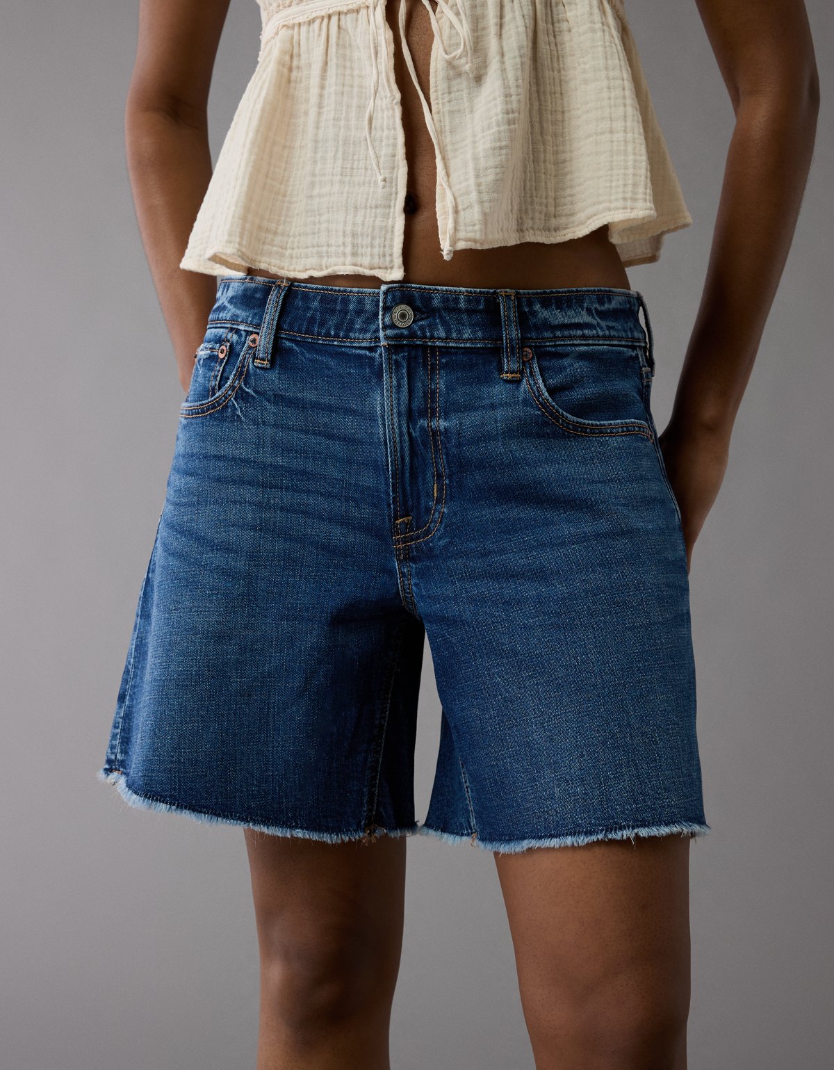 AE 8" Dreamy Drape Stretch Low-Rise Baggy Jort - image 2