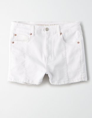 american eagle white jean shorts