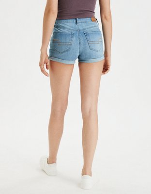 knee high denim shorts