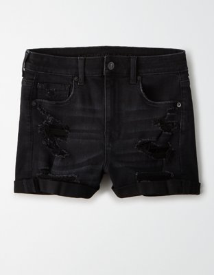 black ripped shorts american eagle