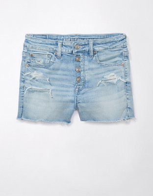 AE Next Level Super High-Waisted Ripped Denim Short