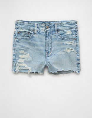 AE Next Level Patched Super High-Waisted Denim Short Short