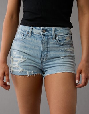 AE Next Level Patched Super High-Waisted Denim Short Short