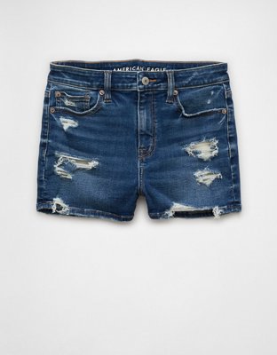 AE Next Level Patched Super High-Waisted Denim Short Short