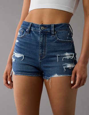 AE Next Level Patched Super High-Waisted Denim Short Short