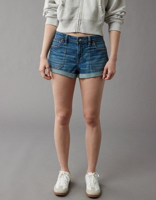 American Eagle BOYFRIEND - Short en jean - medium indigo/denim bleu gris 