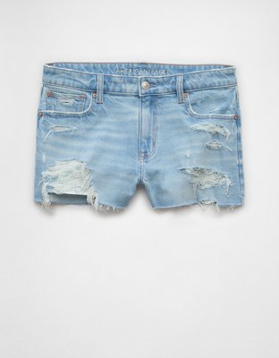 AE Stretch Denim Short Perfecto Corto con Rasgados