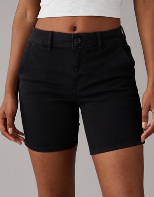 High Waist Cargo Shorts - Black - Ladies