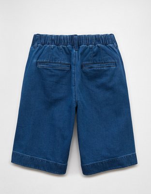 AE 11" Stretch High-Waisted Denim Trouser Short