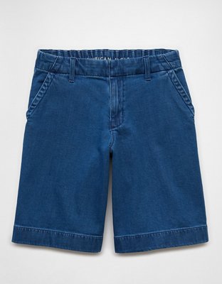 AE 11" Stretch High-Waisted Denim Trouser Short