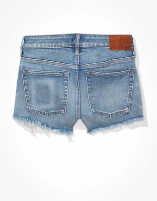 AE77 High-Waisted Denim Short Short