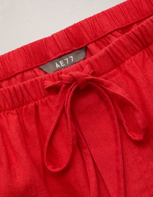 AE77 Embroidered Linen-Blend Pull-On Short