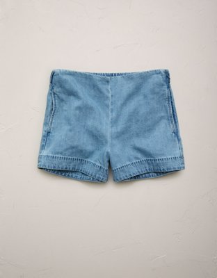 AE77 High-Waisted Chambray Short