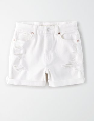 american eagle white jean shorts