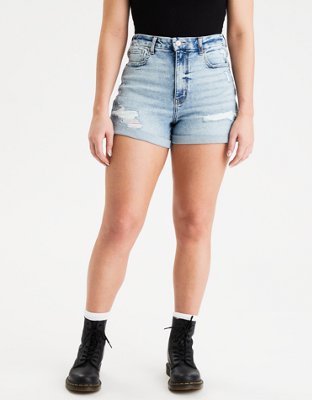 Ae Stretch Curvy Denim Mom Shorts