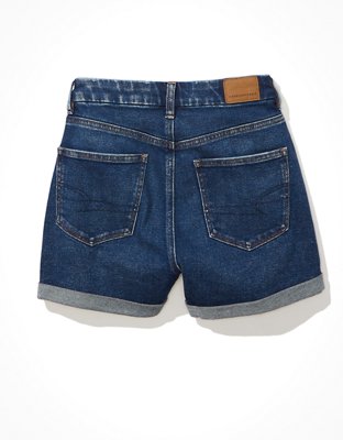 ae stretch curvy denim mom shorts