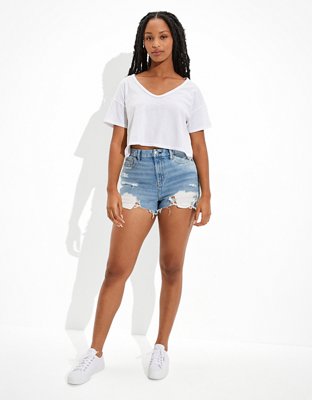 AE Curvy Denim Mom Shorts