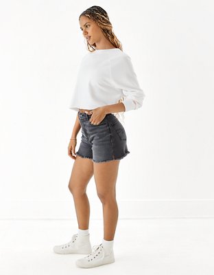 AE Stretch Curvy Denim Mom Shorts