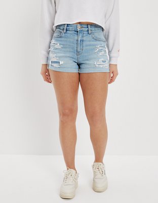 AE Strigid Curvy Ripped Denim Mom Short