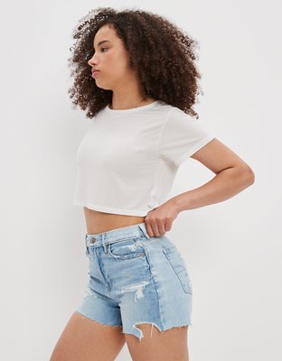 Женские джинсы American Eagle AE Real Good Repurposed Denim Curvy Mom Short — фото 6