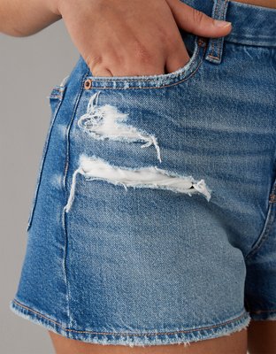 AE Strigid Curvy Ripped Denim Mom Short