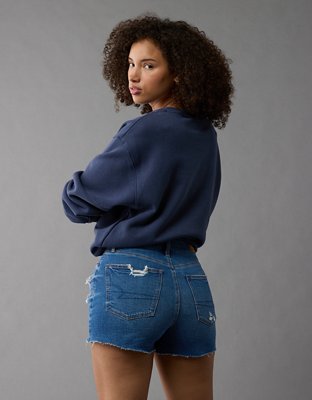 AE Strigid Curvy Ripped Denim Mom Short