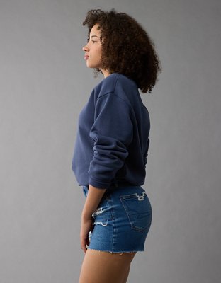 AE Strigid Curvy Mom Shorts Rasgados de Denim