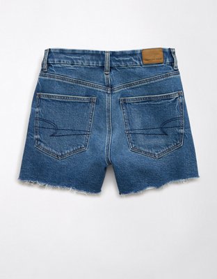 Short maman en denim à taille croisée en rondeur extensible AE