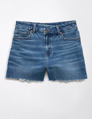 Short maman en denim à taille croisée en rondeur extensible AE