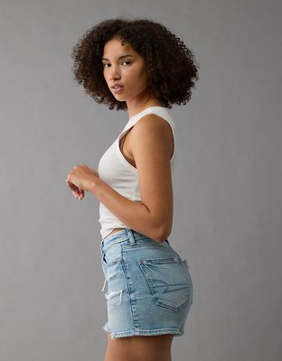 AE Strigid Curvy Ripped Denim Mom Short