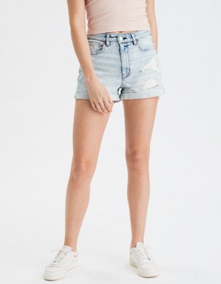 Stretch Denim Mom Shorts