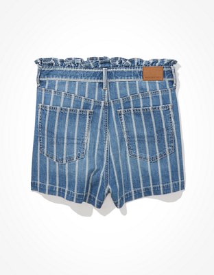 AE Highest Waist Striped Denim Mom Shorts